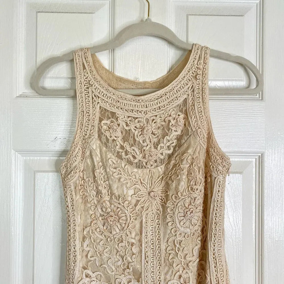 Vintage SUE WONG Nocturne Ivory Cream Lace Sheath Dress Cocktail Party Size 4 - Picture 3 of 10